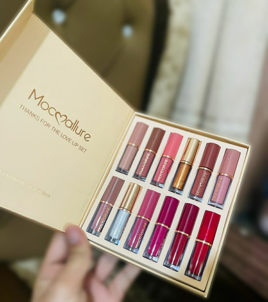 12-Piece Mocallure Matte Liquid Lipstick Set – Waterproof, High Pigment & Long-Lasting Lip Gloss